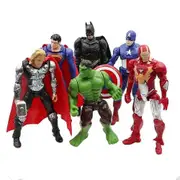 6pcs Marvel Dc Superhero Action Figure Toys Superman Iron-man Captain America Batman Hulk Thor Playset Collectible Pvc Dolls Toys Kids Fans Gifts