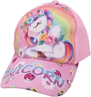 [QLEUIFT] 1 x Girls' Baseball Cap, Adjustable Children's Snapback Trucker Cap, Cotton, Girls' Baseball Hat, Sun Hat Pink