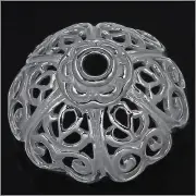 Large Sterling Silver Vintage Filigree Bead Cap 19mm (for 18-20mm Beads) #97071