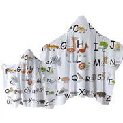 ABC Alphabet Kids Characters Towel with Hood