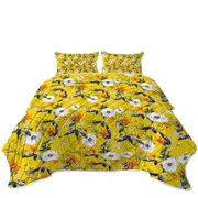 White and Orange Flowers Coverlet