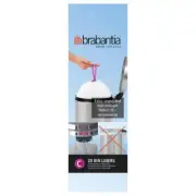 Brabantia Bin Liners, Code/Size C, 10-12 Litre, 20 Bags, White, 245343