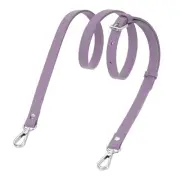 0.6" Genuine Leather Purse Strap for Bag (Taro Purple, Silver Buckle)