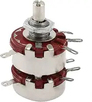 NEW LON0167 WTH118 6mm Shaft Diameter Dual 220K Ohm 2W Linear Carbon Potentiometer(WTH118 6mm Wellendurchmesser Dual 220K Ohm 2W Linear Carbon Potentiometer
