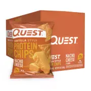8PK Quest Protein Nacho Cheese Flavoured Chips Snack Healthy Low Sugar Box 32g