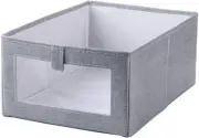 Collapsible Storage Box Bins Fabric Organizer with Handle Cube Grey