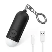 Personal Safety Alarm Keychain, 130dB High-Pitched Emergency Personal Alarm with LED Strobe Light Safety Siren Whistle for Women Elderly Kids (Black)