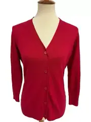 Van Heusen women's red light cardigan sweater size M