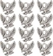 [SUNNYCLUE] 1 Box 100Pcs Eagle Charms Bulk Patriotic Charm Tibetan Style Antique Silver USA American 4th of July Independence Day Charm Hawk Bird Charms for Jewelry Making Charms DIY Crafts Supplies, No Gemstone