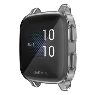 Garmin Venu SQ2 冰川手錶帶+保護殼防摔一體透明樹脂果凍錶帶適用Venu SQ/SQ2/SQ2 music