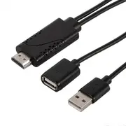 1080P USB Female to HDMI Male HDTV Video Adapter Cable for Android IOS Smartphone and Tablet