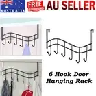 6-Hooks Over The Door Hanger Clothes Storage Towel For Bedroom Iron Hanging Rack