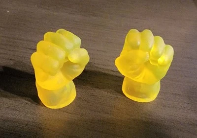Big Bright Green Transparent Hands - BAT attachment 1/12 scale
