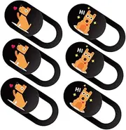 FONDOTIN 6Pcs Dog Pattern Webcam Cover Slide Durable Privacy Protector for Laptop Tablet Phone Easy One Finger Open Close Function Stylish Web Ornament for Enhanced Security