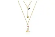 Couture Kingdom Disney Beauty & The Beast Enchanted Rose Fashion Necklace Gold