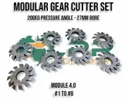 Gear Cutters Involute Modular 4 *20P.A full set of 8 Cutters HSS 27mm Bore