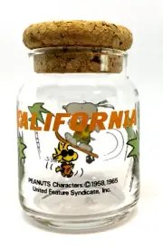 Peanuts Snoopy Glass bottle with a cork lid