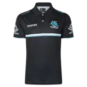 Cronulla Sharks Media Polo Sizes Small - XL Black NRL Classic In Stock 23
