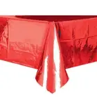 Rectangular Metallic Red Foil Tablecloth Cover Christmas Xmas Party Decorations