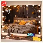 70CM Whtie Hollywood Large Vanity Mirror with14 LED Lights Standing Table Mirror