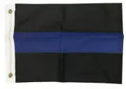 12x18 THIN BLUE LINE Flag Nylon Sewn with grommet (3 Stripes) DOUBLE SIDED TBL