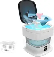 Mini Washing Machine, 14L 2kg Camping Washing Machine with Laundry Bag, Washing Machine Small Cleaning for Underwear, Baby Clothes, Socks, Small Washing Machine for Home, Hotel, Grey