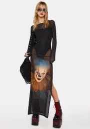 [Dolls Kill X WB Horror] The Dancing Clown Maxi Dress