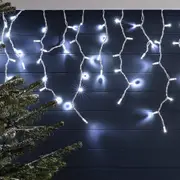 Battery Operated 300 LED Timer Icicle Lights – 11.8m x 48cm, available in 2 Colors
