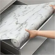 Viseeko Shelf Liner, Non Adhesive Drawer Liners for Kitchen Cabinets, Non Slip Waterproof Strong Grip Thick Easy to Cut for Bathroom Dresser Pantry Cupboard, Marble, 12 in x 10 ft