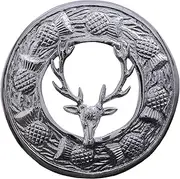 [Generic] Mens Scottish Stag Head Kilt Pin Plaid Brooch