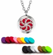 Essential Oil Diffuser Necklace Pendant Stainless Steel Aromatherapy Pin Wheel