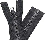 YaHoGa 2PCS 5 70cm Separating Jacket Zippers for Sewing Coats Jacket Zipper Black Moulded Plastic Zippers Bulk (70cm 2pcs)