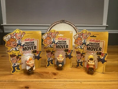 VTG Kellogg’s Friction Powered Mover Snap, Crackle And Pop Figure Set 1984 New