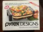 Vintage Pyrex (Corning) Party Server w/ Square Cake Dish W/Brass Accent Cradle
