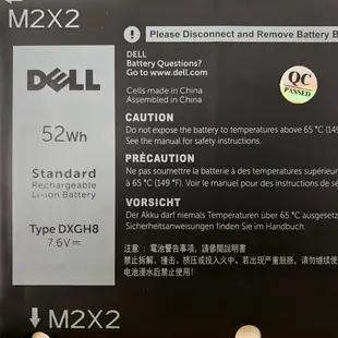 DELL DXGH8 4芯 原廠電池 XPS 13 9370 9380 系列 電壓：7.6V (9.5折)
