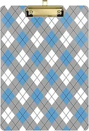 Blue and White Checkerboard Folder clipboard Plastic for Homework Pediatric Size 9 x 12