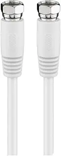 Goobay 50738 Satellite Connection Cable, Antenna Cable, F-Connector to F-Connector, Double Shielded, 2.5 m, 80 dB, White
