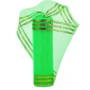 HUIHUANG Lime Green Deco Mesh Ribbon 10" Border Stripe Metallic