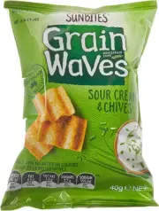 Sunbites Grain Waves Sour Cream and Chives Crackers, 18 X 40 Grams