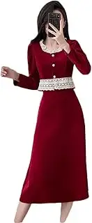 [Generic] Women Two Piece Set Spring Lace Patchwork Square Collar Short Coat + High Waist A Line Skirt Suit
