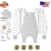 Toddler Walking Sleep Sack with Feet, 0.5 TOG Organic Cotton - 3-Pack for Sleep