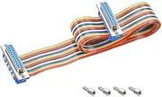 XYWHPGV IDC Rainbow Wire Flat Cable DB25 Female to DB25 Female Connector 2.54mm Pitch 19.7inch Length(b9ac9 8b025 d9f1f 8c51d 663bb e2d19