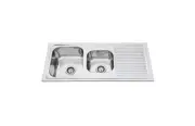 Top Mount Pressing Kitchen Stainless Steel Sink 1 & 1/2 Bowl Best BM BKS-PA15
