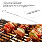 AU (10pcs)Barbecue Skewer Flat Long Reusable Stainless Steel Kebab Sticks For Me