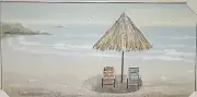 Hand-painted High Quality Beauty Canvas Oil Painting Coastal under the Hut