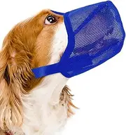 YAYOSUE Mesh Dog Muzzle for Large Medium Small Sized Dogs Muzzle Full-Covered Air Soft Muzzle with Adjustable Straps, Breathable Drinkable Prevent Biting Barking Chewing Licking -Black, M (9½”-10½”)