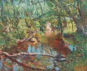 Sunlight Brook Painting by Frederick Childe Hassam Art Reproduction