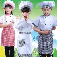 在飛比找蝦皮購物優惠-兒童廚師服演出小孩職業服裝夏季熱賣兒童角色扮演廚師服 廚師C