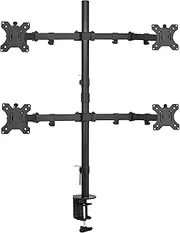 VIVO Quad Monitor Desk Mount, Heavy Duty Stand, Full Adjustable Arms and Grommet Mounting Option, Holds 4 Screens Up to 30 Inches (Stand-V004)