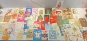 50+ UNUSED VTG Assorted Greeting Cards Lot cute animals some embossed 60-80's